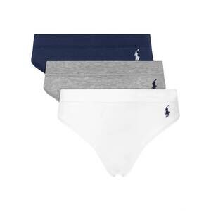 NEW POLO RALPH LAUREN women's high leg brief - 3-pack in white/grey/navy